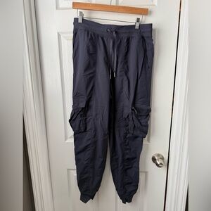 Lululemon black night mid rise cargo dance studio joggers